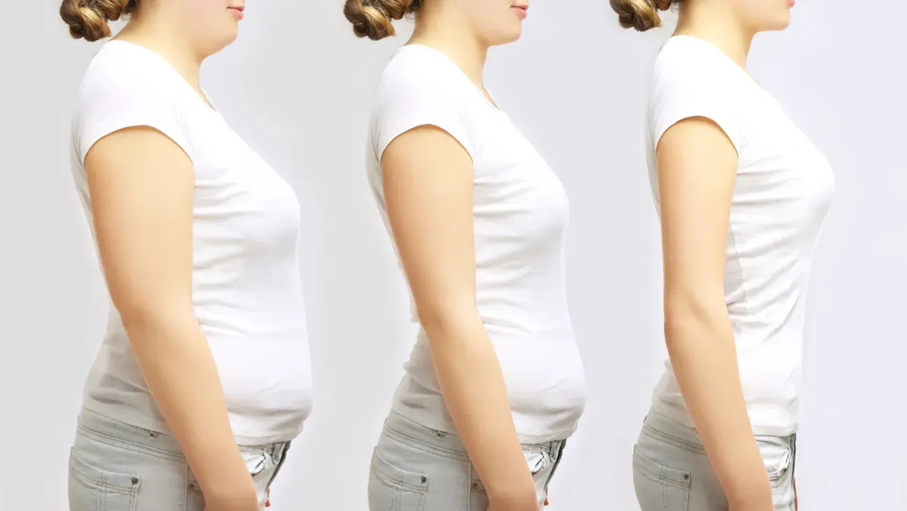 Image illustrating the difference in weight loss with glukomanan